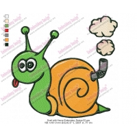 Snail with House Embroidery Design 02